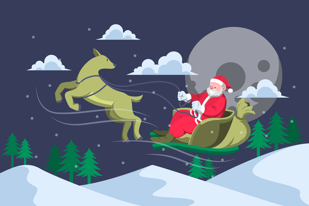 Santa-Riding-Sleigh